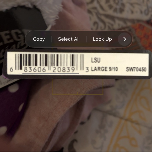 New w/tags LSU Purple and White home Slippers size large 9/10 polka dot tigers - Picture 9 of 10